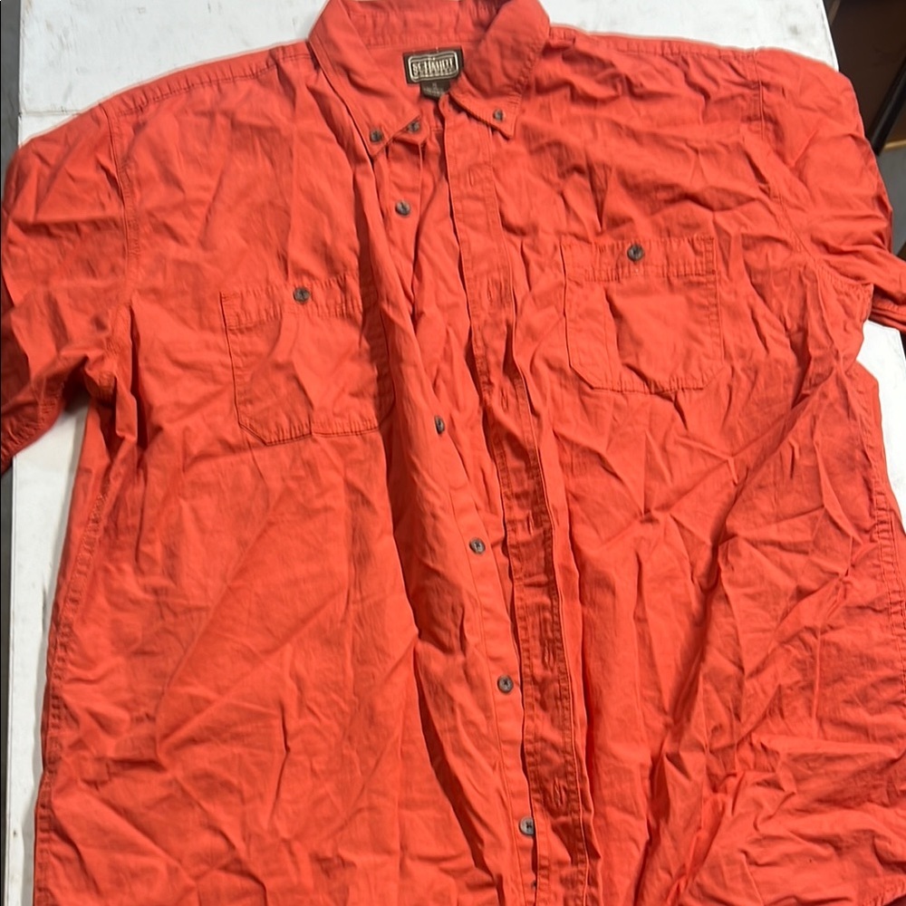 Red Casual Button Down Shirt Lightweight Cotton